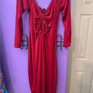 Sassy Red Long Sleeve Dress
